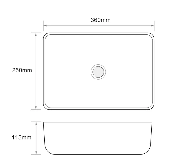 Раковина накладна Mixxus Premium DIVERSE-0103 360х250х115mm (MP6539)