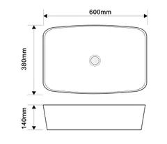 Раковина накладна Mixxus Premium DIVERSE-0111 EDGE BLACK 600х380х140mm (MP6562)