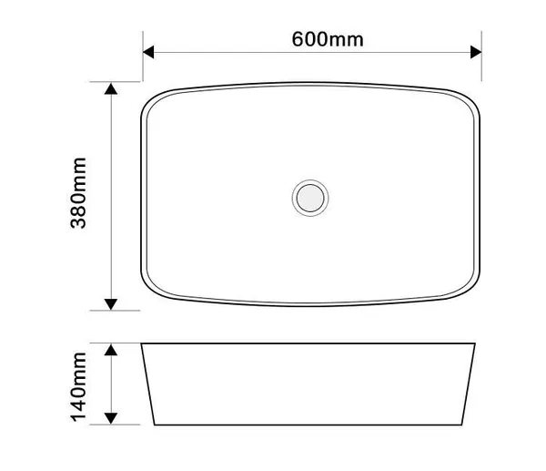 Раковина накладна Mixxus Premium DIVERSE-0111 EDGE BLACK 600х380х140mm (MP6562)