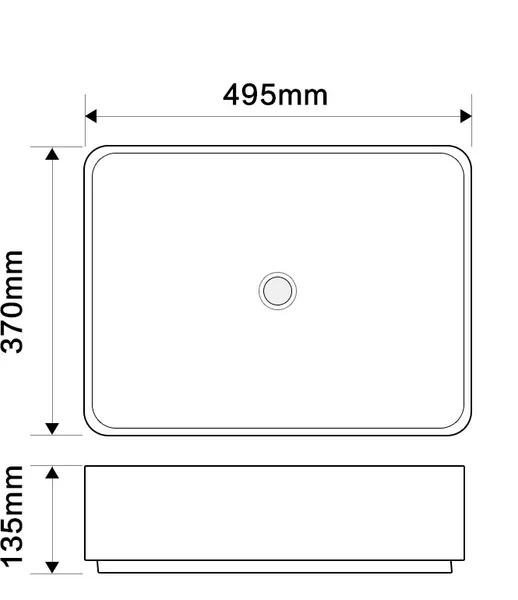 Раковина накладна Mixxus Premium BEVEL-0102 MARBLE 495х370х135mm (MP6519)