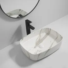 Раковина накладна Mixxus Premium BEVEL-0102 MARBLE 495х370х135mm (MP6519)