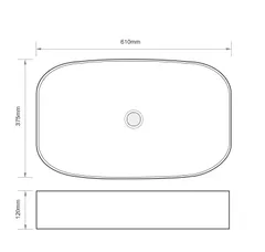 Раковина накладна Mixxus Premium BEVEL-0105 610х375х120mm (MP6524)