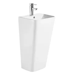 Раковина моноблок Mixxus STYLE-1101 з отвором під змішувач та переливом 440х380х830mm (MI6696)