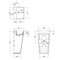 Раковина моноблок Mixxus STYLE-1101 з отвором під змішувач та переливом 440х380х830mm (MI6696)
