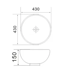 Раковина накладна Mixxus Premium ELLIPSE-0205 430х430х150mm з переливом (MP6530)