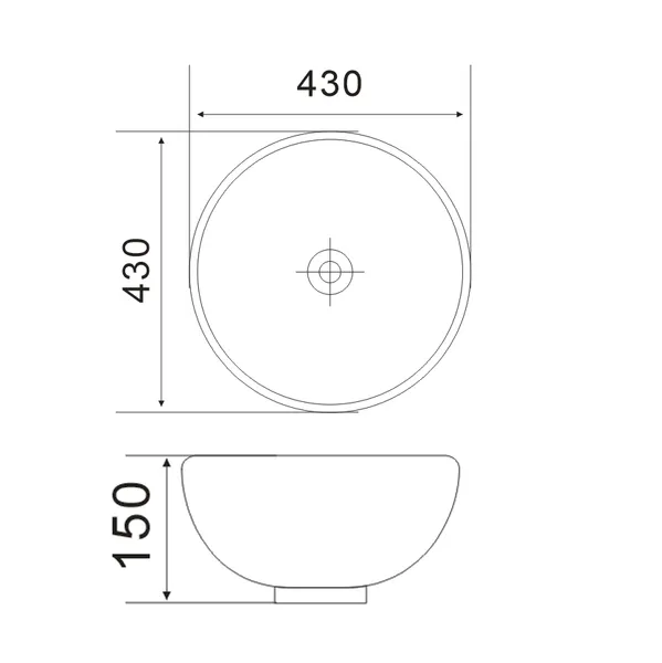 Раковина накладна Mixxus Premium ELLIPSE-0205 430х430х150mm з переливом (MP6530)