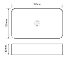 Раковина накладна Mixxus Premium QUADRO-0106 600х355х130mm (MP6523)