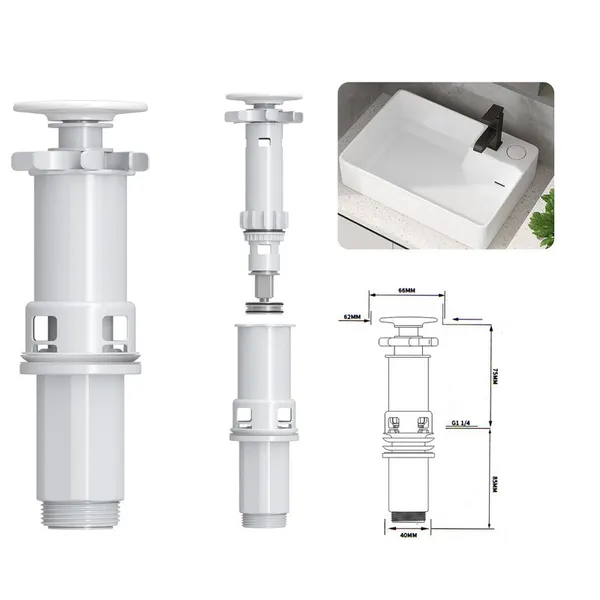Раковина накладна Mixxus Premium STYLE-0202 600х350х140mm з донним клапаном та отвором під змішувач (MP6512)