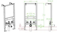 Інсталяція для біде Koer KT-0402 400x85x820mm (KR5167)