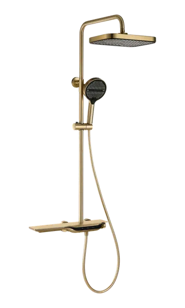 Душова колона з термостатичним змішувачем Mixxus Premium SPACE-009-J Brushed gold, 3 режими (MI6541)