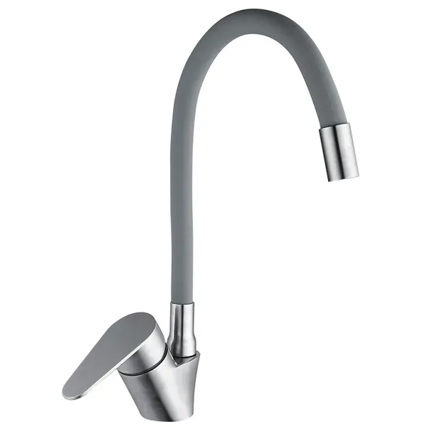 Змішувач для кухні Mixxus NEO-011 REFL.Gray із силіконовим виливом (MI6557)