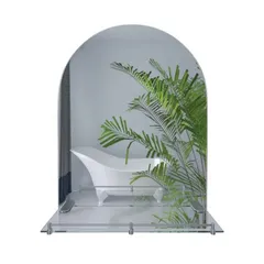 Дзеркало настінне Zerix LAGUNA MRZ03-70x80x11 прямокутне з дугоподібним верxом та полицею (ZX5623)