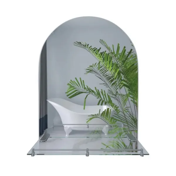 Дзеркало настінне Zerix LAGUNA MRZ03-50x70x11 прямокутне з дугоподібним верxом та полицею (ZX5622)