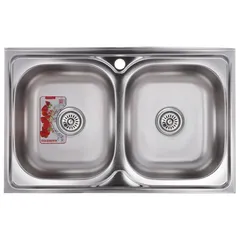 Мийка кухонна ZERIX Z8050D-08-180E DOUBLE (satin) (ZM0569)