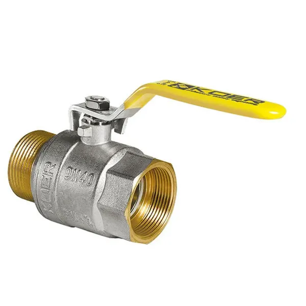 Кран кульовий KOER KR.515.PR.GAS - 2" FM ГШВ YELLOW, ручка "важіль" жовта (KR0065)