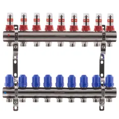 Колекторний блок з витратомірами Koer KR.1110-09 1”x9 ways (KR2646)