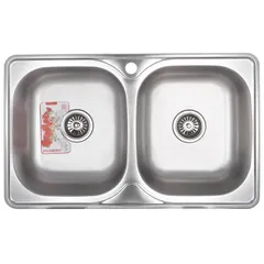Мийка кухонна Zerix Z7848D-08-180MD Double (micro decor) (ZS0579)