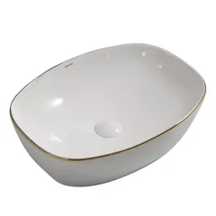 Раковина накладна Mixxus Premium DIVERSE-0109 EDGE GOLD 500х380х140mm (MP6548)