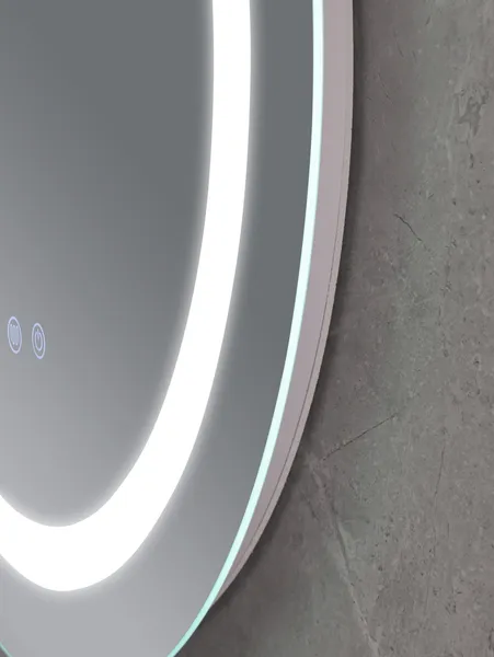Дзеркало Mixxus PLAIN MC02-80-CASE з Led Touch, Anti-fog, димером, регулятором яскравості, годинником (MI7158)