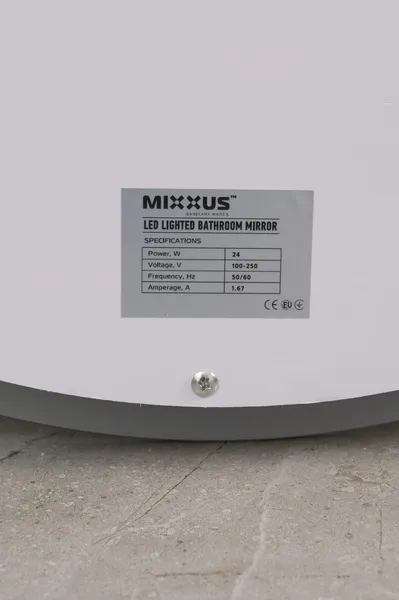 Дзеркало Mixxus PLAIN MC02-80-CASE з Led Touch, Anti-fog, димером, регулятором яскравості, годинником (MI7158)