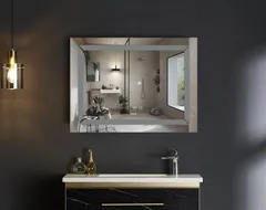 Дзеркало Mixxus LIGHT MR01-90x70 з Led Touch, Anti-fog, димером, регулятором яскравості, годинником (MI5999)