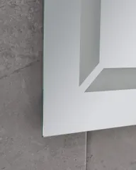Дзеркало Mixxus LIGHT MR01-90x70 з Led Touch, Anti-fog, димером, регулятором яскравості, годинником (MI5999)