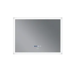 Дзеркало Mixxus FLAT MR04-80x60 з Led Touch, Anti-fog, димером, регулятором яскравості, годинником (MI6928)