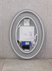 Дзеркало Mixxus PLAIN MV02-50x70 з Led Touch, Anti-fog, димером, регулятором яскравості, годинником (MI6010)
