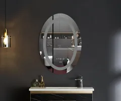 Дзеркало Mixxus PLAIN MV02-60x80 з Led Touch, Anti-fog, димером, регулятором яскравості, годинником (MI6933)