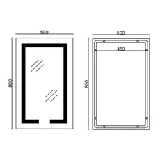 Дзеркало Mixxus HARD MR06-50x80 з Led Touch, Anti-fog, димером, регулятором яскравості, годинником (MI6011)