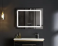 Дзеркало Mixxus LIGHT MR01-80x60 з Led Touch, Anti-fog, димером, регулятором яскравості, годинником (MI5998)