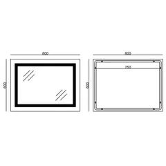 Дзеркало Mixxus WARM MR02-80x60 з Led Touch, Anti-fog, димером, регулятором яскравості, годинником (MI6004)