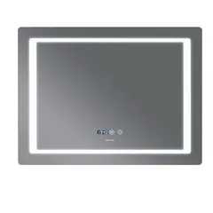 Дзеркало Mixxus STYLE MR03-80x60 з Led Touch, Anti-fog, димером, регулятором яскравості, годинником (MI6005)