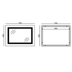 Уцінка - Дзеркало Mixxus STYLE MR03-70x50 з Led Touch, Anti-fog, димером, рег. яскравості, годинником (MI6006-20260604-9688)