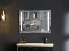 Дзеркало Mixxus STYLE MR03-70x50 з Led Touch, Anti-fog, димером, регулятором яскравості, годинником (MI6006)