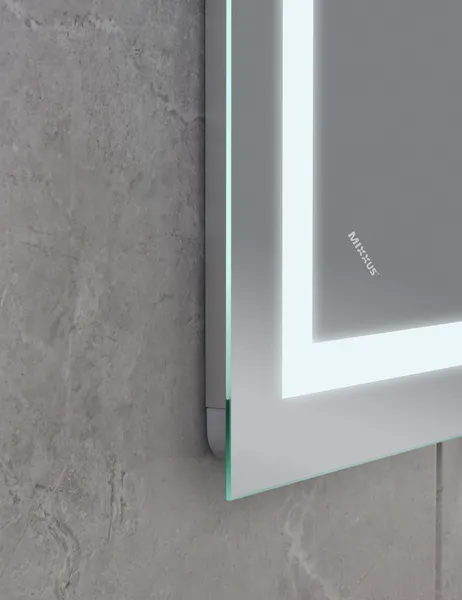 Дзеркало Mixxus WARM MR02-100x60 з Led Touch, Anti-fog, димером, регулятором яскравості, годинником (MI6003)