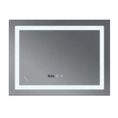 Дзеркало Mixxus WARM MR02-100x80 з Led Touch, Anti-fog, димером, регулятором яскравості, годинником (MI6935)