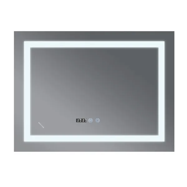 Дзеркало Mixxus WARM MR02-100x80 з Led Touch, Anti-fog, димером, регулятором яскравості, годинником (MI6935)