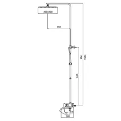 Душова колона KOER KB-56007-04 зі змішувачем, 3 функції (Колір хром+білий) (KR5159)