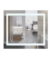 Дзеркало Mixxus WARM MR02-80x80 з Led Touch, Anti-fog, димером, регулятором яскравості, годинником (MI6934)
