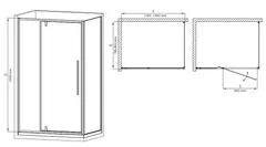 Душова кабіна без піддону Mixxus Premium BEVEL SC01-120x80x195-TR Chrome прозоре скло 6мм (MI6871)