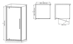 Душова кабіна без піддону Mixxus Premium BEVEL SC01-90x90x195-TR Chrome прозоре скло 6мм (MI6863)