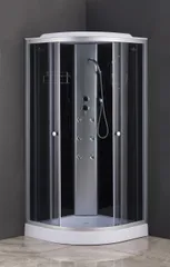 Бокс душовий з гідромасажем Mixxus STRONG SBH02-90x90x215-GR SATIN низький піддон (MI6891)