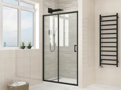 Двері в нішу Mixxus Premium DIVERSE SD01-100x185-TR Black прозоре скло 5мм (MI6876)