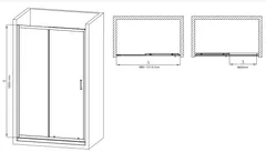 Двері в нішу Mixxus Premium DIVERSE SD01-100x185-TR Black прозоре скло 5мм (MI6876)