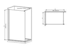 Душова перегородка Mixxus Premium FLAT SP01-90x200-TR Chrome Walk-In прозоре скло 8мм (MI6850)