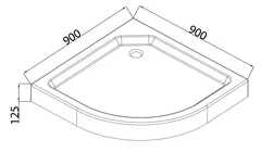 Душовий піддон з сифоном Mixxus PLAIN ST01-90x90x13 діаметр зливу 52 мм (MI6916)