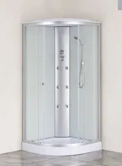 Бокс душовий з гідромасажем Mixxus STRONG SBH02-90x90x215-FB SATIN низький піддон (MI6890)