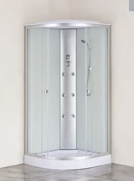 Бокс душовий з гідромасажем Mixxus STRONG SBH02-90x90x215-FB SATIN низький піддон (MI6890)