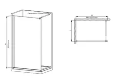 Душова перегородка Mixxus Premium FLAT SP02-100x200-TR Black Walk-In прозоре скло 8мм (MI6856)